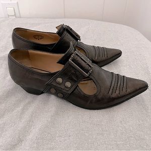 John Fluevog Pilgrim loafer metallic leather size 8